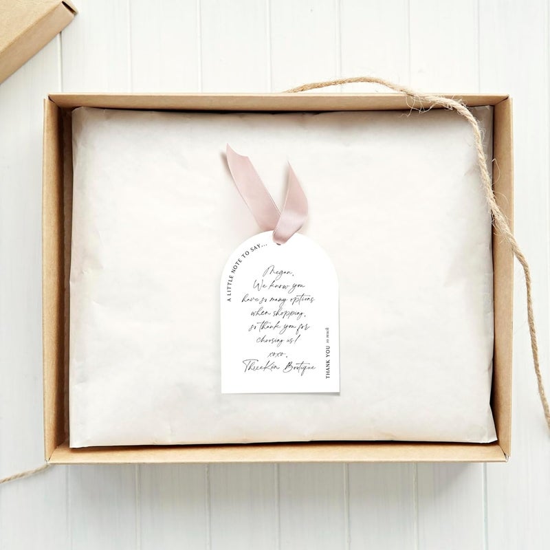 ThreeKin Collective ThreeKin Pack of 50 Thank You Gift Tags, 2 x 3 Rectangular with Pre-Punched Hole for Weddings, Parties, Baby Showers, Events | Hanging Tags for Gift Wrapping - Image 5